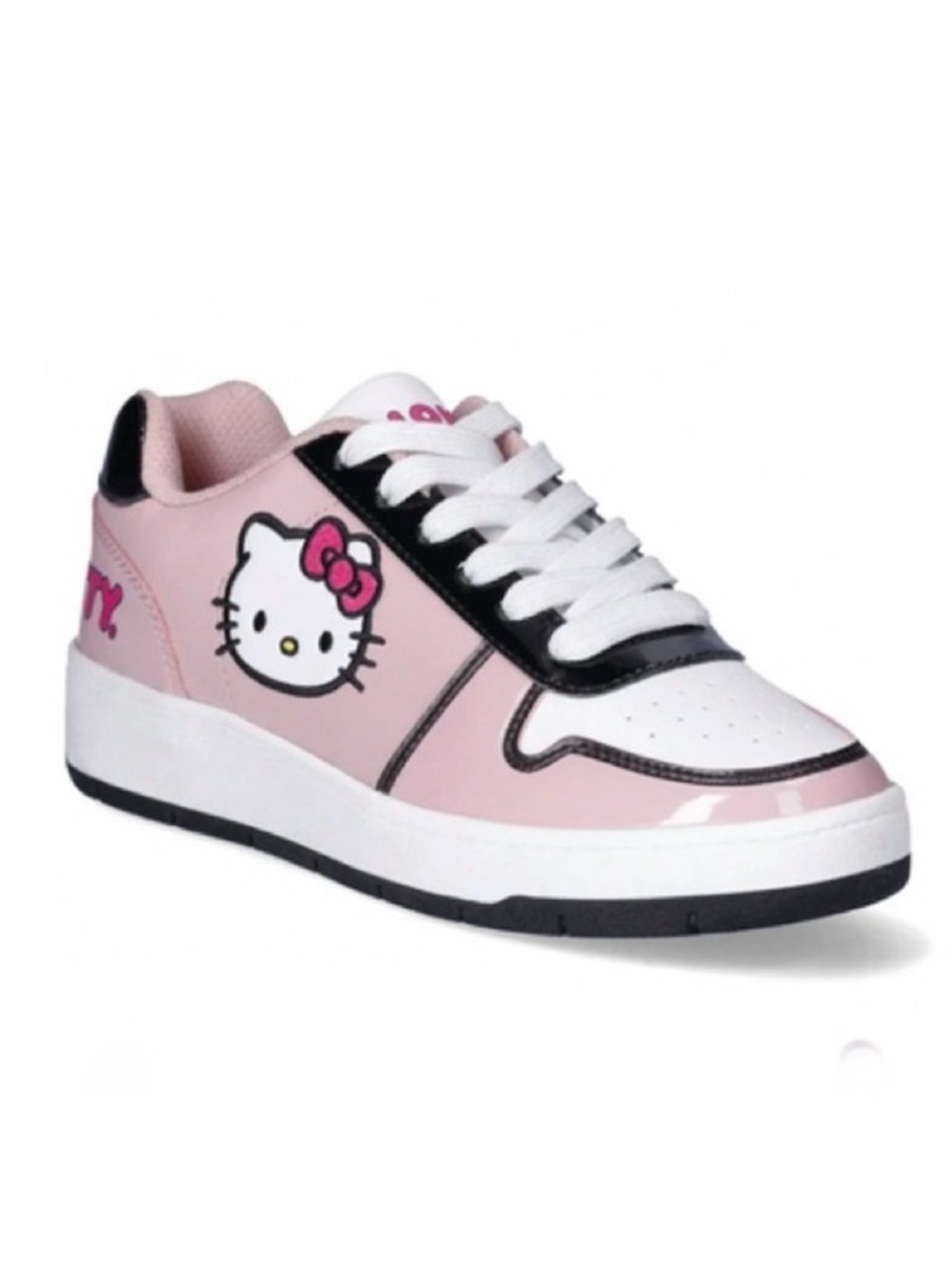 Hello Kitty Women’s Pink, White, And Black Casual Court Sneakers Size 9 NEW